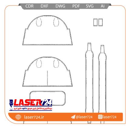 تصویر الگو برش لیزر کیف زنانه چرم #2